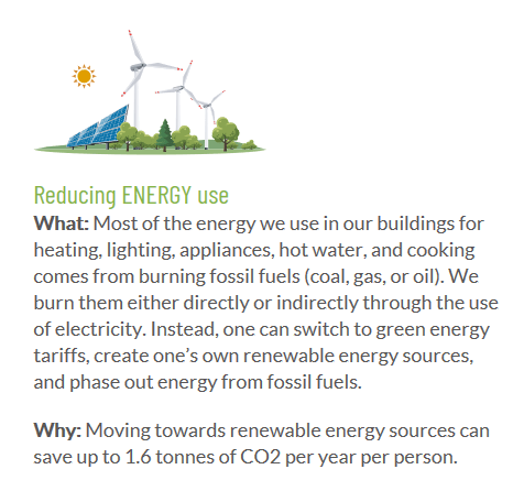 Reduce energy use